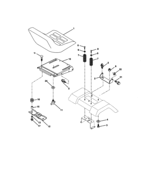 Seat Assembly Diagram and Parts List for 917277331  Craftsman Lawn Tractor