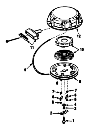 Rewind Starter Diagram and Parts List for 143366152  Craftsman Engine