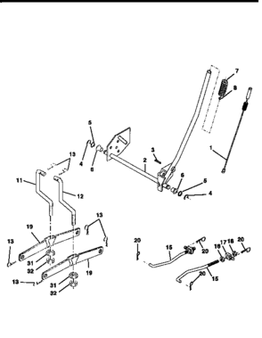 Lift Diagram and Parts List for 917270610  Craftsman Lawn Tractor