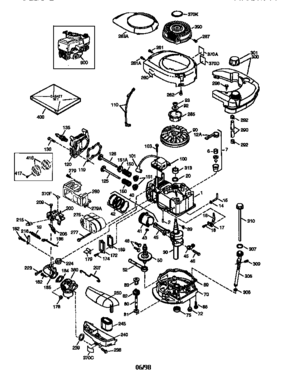 Replacement Parts Diagram and Parts List for 143986012  Craftsman Engine