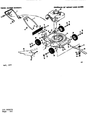 Replacement Parts Diagram and Parts List for 131902572  Craftsman Lawn Mower