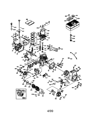 Craftsman 4-cycle Engine Diagram and Parts List for 143989005  Craftsman Engine