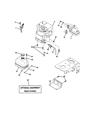 Engine Diagram and Parts List for 917271740  Craftsman Lawn Tractor