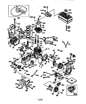 Replacement Parts Diagram and Parts List for 143988003  Craftsman Engine