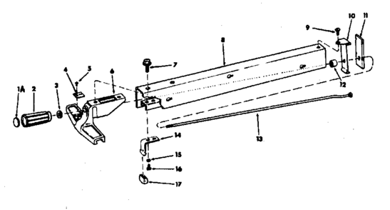 62773 Fence Assembly Diagram and Parts List for 11329855  Craftsman Power Motor