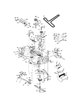 Mower Deck Diagram and Parts List for 917273600  Craftsman Lawn Tractor