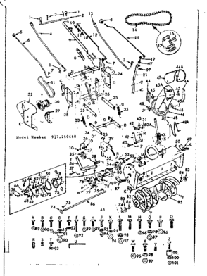 Replacement Parts Diagram and Parts List for 917250660  Craftsman Snow Blower