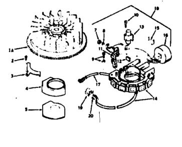Magneto Diagram and Parts List for 143226342  Craftsman Engine