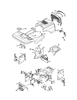 Chassis And Enclosures Diagram and Parts List for 917272080  Craftsman Lawn Tractor