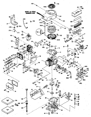 Replacement Parts Diagram and Parts List for 143406072  Craftsman Engine