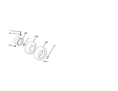 Wheels And Tires Diagram and Parts List for 917253201  Craftsman Lawn Tractor