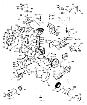 Basic Engine Diagram and Parts List for 143576112  Craftsman Engine