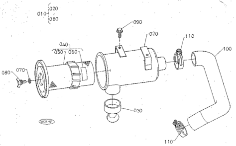 Air Cleaner Diagram and Parts List for 3904  Craftsman Lawn Mower
