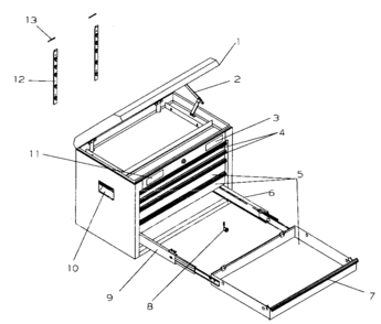 Tool Chest Diagram and Parts List for 706956901  Craftsman Tool Stand & Cart