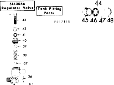 Regulator Valve And Tank Fitting Parts Diagram and Parts List for 471467110  Craftsman Pressure Washer
