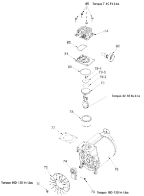 PUMP Diagram and Parts List for 919-72459 Type 1 Craftsman Compressor