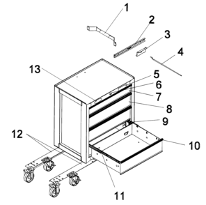 Tool Chest Diagram and Parts List for 706877570  Craftsman Tool Stand & Cart