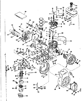 Basic Engine Diagram and Parts List for 143521101  Craftsman Engine