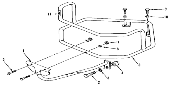 Bumper Attachment Diagram and Parts List for 29909  Craftsman Tiller
