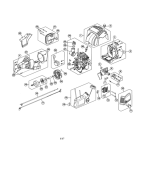 Short Block/fuel Tank/clutch Cover Diagram and Parts List for 316740930  Craftsman Trimmer