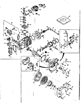 Engine Diagram and Parts List for 917351040  Craftsman Chainsaw