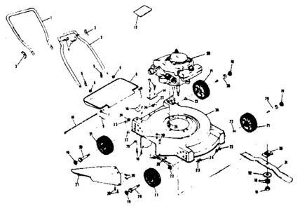 Unit Parts Diagram and Parts List for 13190201  Craftsman Lawn Mower