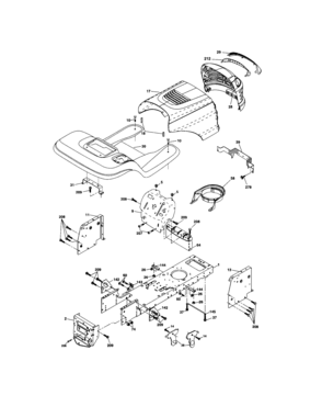 Chassis And Enclosures Diagram and Parts List for 917273523  Craftsman Lawn Tractor