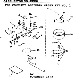 Replacement Parts Diagram and Parts List for 143632236  Craftsman Lawn Mower