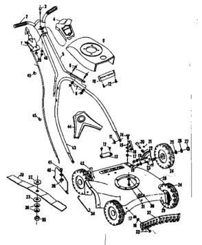 Replacement Parts Diagram and Parts List for 13191360  Craftsman Lawn Mower