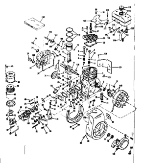 Basic Engine Diagram and Parts List for 143524071  Craftsman Engine