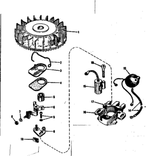 Magneto (phelon F-3220-m3) Diagram and Parts List for 143104090  Craftsman Engine