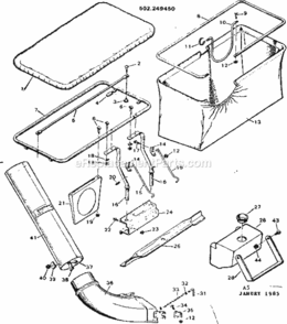 Page A Diagram and Parts List for 502249450  Craftsman Lawn Tractor Accessories