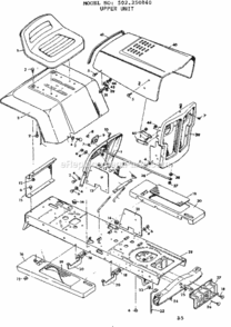 Page B Diagram and Parts List for 502250840  Craftsman Lawn Tractor
