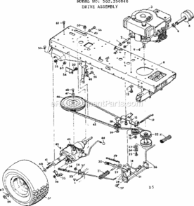 Page D Diagram and Parts List for 502250840  Craftsman Lawn Tractor