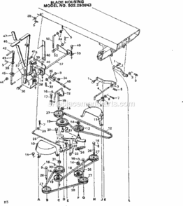 Part Location Diagram of STD324990 Craftsman V-Belt