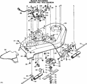 Page F Diagram and Parts List for 502250843  Craftsman Lawn Tractor