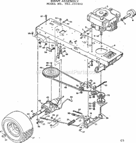 Page C Diagram and Parts List for 502250892  Craftsman Lawn Tractor