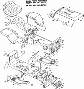 Page B Diagram and Parts List for 50225120  Craftsman Lawn Tractor