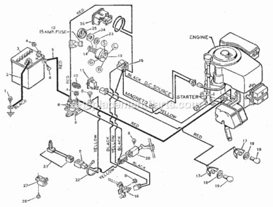Page H Diagram and Parts List for 502254261  Craftsman Lawn Tractor