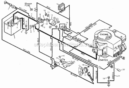 Page F Diagram and Parts List for 502254981  Craftsman Lawn Tractor