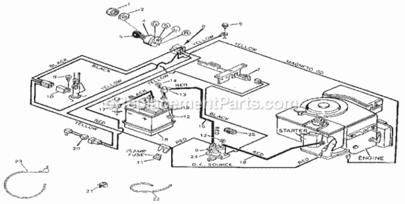 Page F Diagram and Parts List for 502255020  Craftsman Lawn Tractor