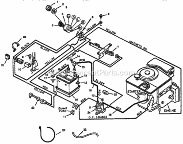 Page F Diagram and Parts List for 502255030  Craftsman Lawn Tractor