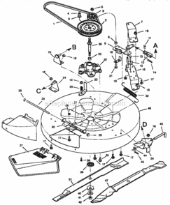 Page E Diagram and Parts List for 502255031  Craftsman Lawn Tractor