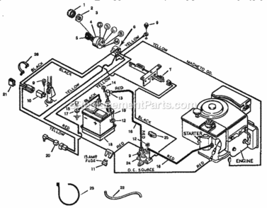Page F Diagram and Parts List for 502255031  Craftsman Lawn Tractor