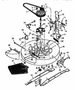 Page E Diagram and Parts List for 502255040  Craftsman Lawn Tractor