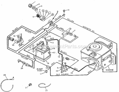 Page F Diagram and Parts List for 502255090  Craftsman Lawn Tractor