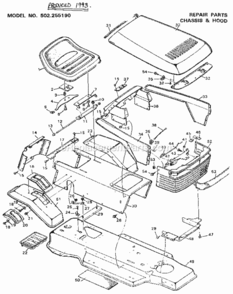 Page A Diagram and Parts List for 502255190  Craftsman Lawn Tractor