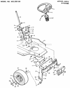 Page C Diagram and Parts List for 502255190  Craftsman Lawn Tractor
