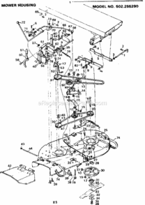Page E Diagram and Parts List for 502255290  Craftsman Lawn Tractor
