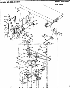 Page E Diagram and Parts List for 502255320  Craftsman Lawn Tractor